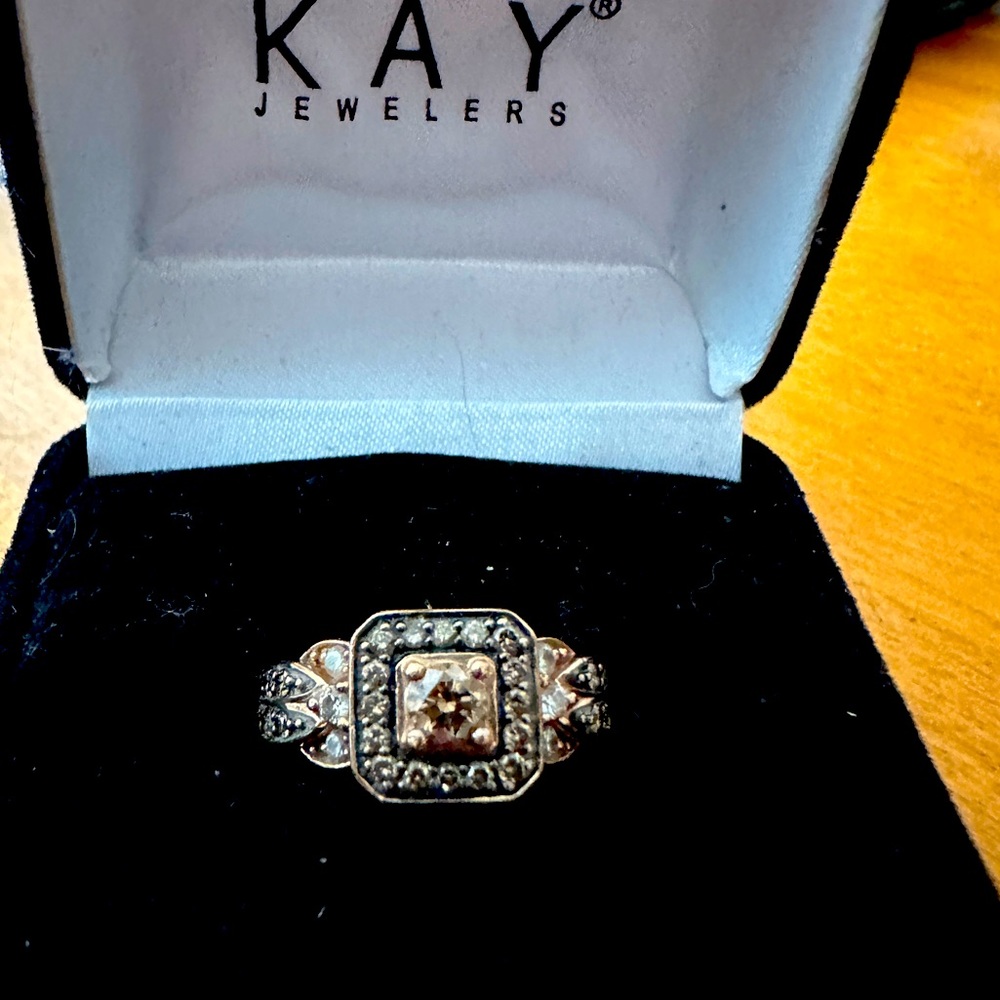 Le Vian Choc Diamonds 7/8 CT. T.W. Diamond Square Frame Ring 14K Strawberry Gold